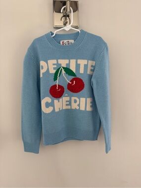 MC2 Saint Barth Light Blue Cherry Intarsia 'Petite Chérie' Sweater
